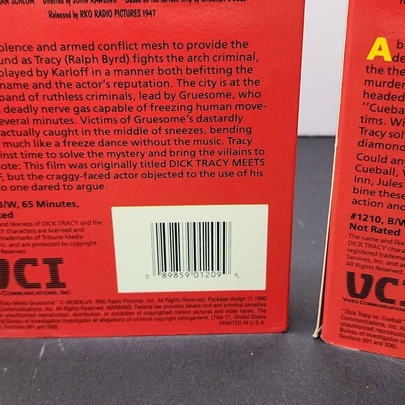 Dick Tracy Dilemma Cruesome Cueball VHS Tapes 1990 by Chester Gould - Lot Of 3 - Picture 5 of 6
